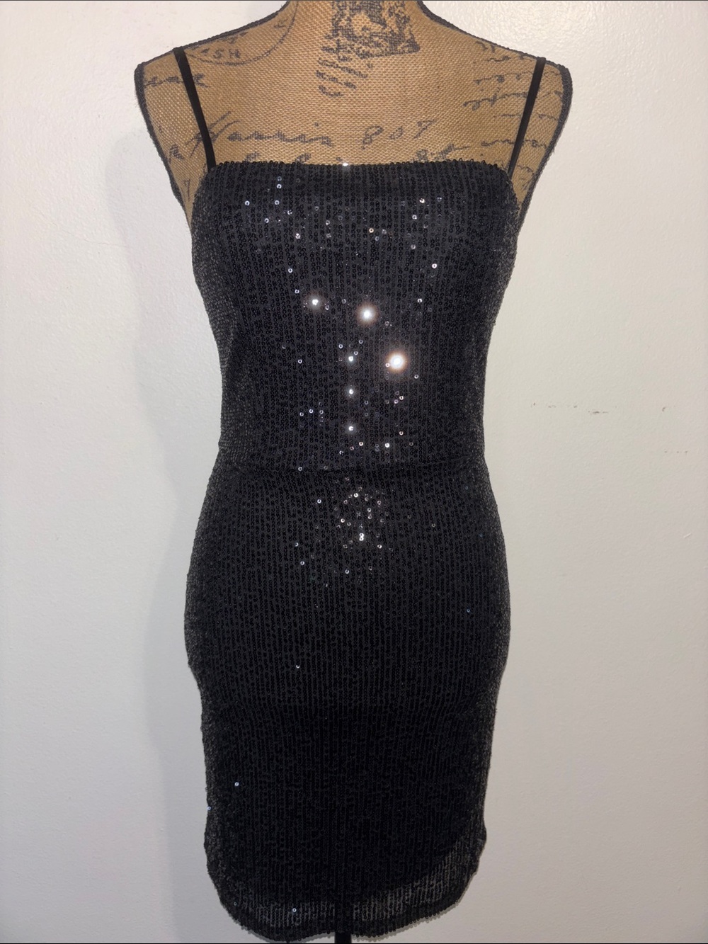 Cupshe Black Sequin Mini Slip Dress